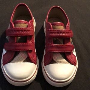 Burberry Check Canvas Sneaker, Red/Tan,